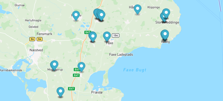 Kort over udlejningsboliger